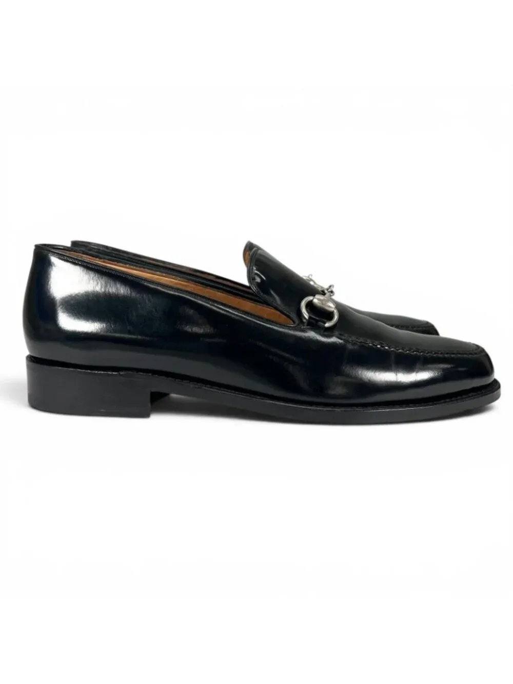 Gucci Horsebit Loafers Leather Shoes Black Silver